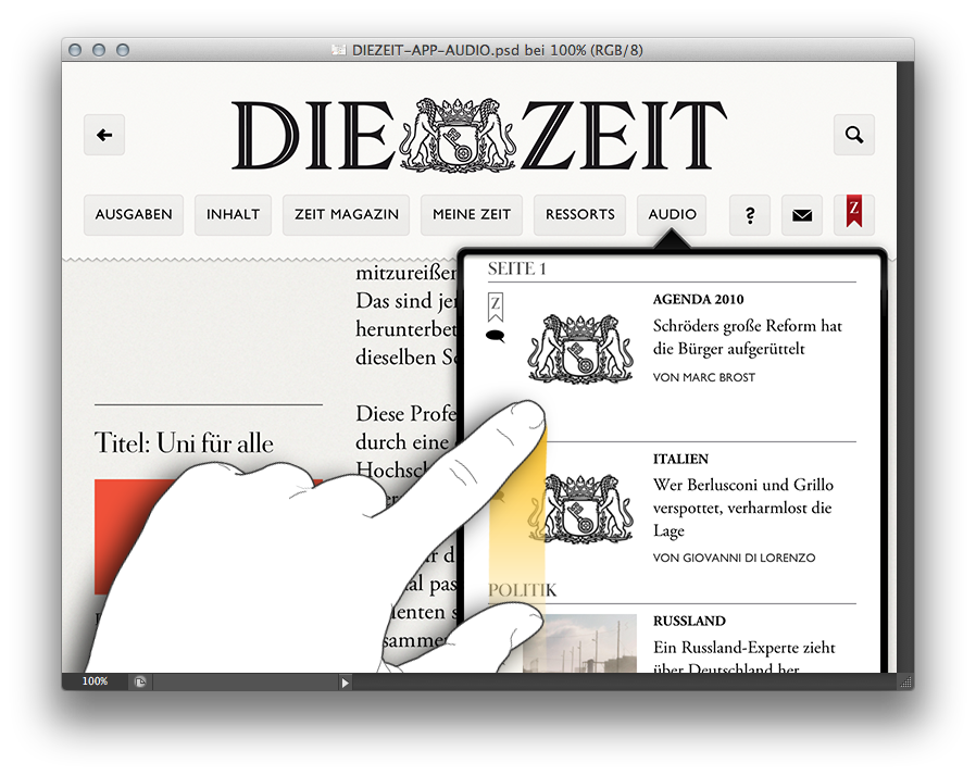 Das Audio Feature in der neuen ZEIT App