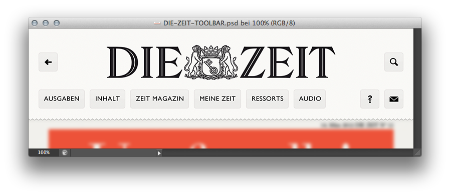 Die neue Toolbar der ZEIT App