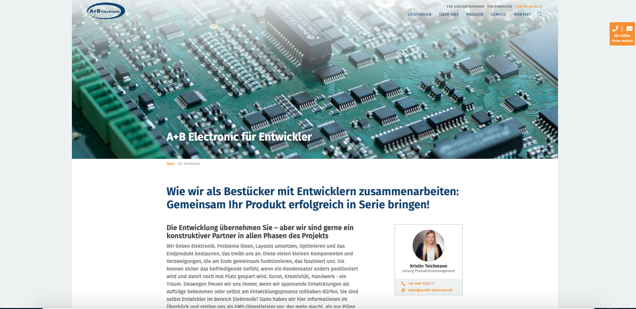 Ein Screenshot der Website