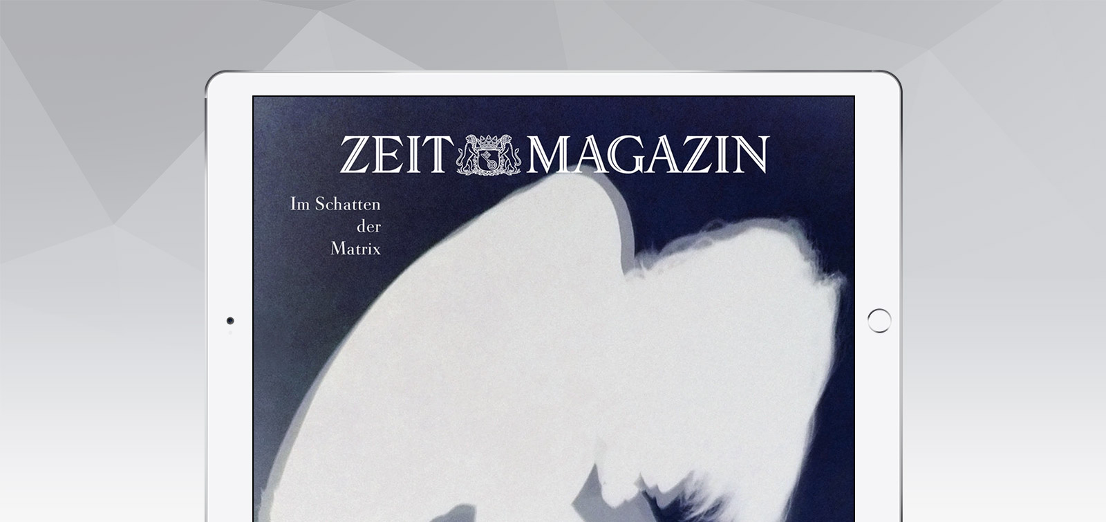 Screenshot der Zeit Magazin-Seite auf dem iPad