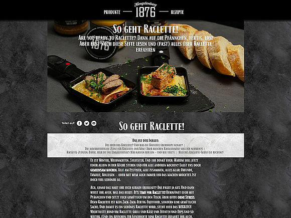 Screenshot von dem Hengstenberg Artikel zum Thema Raclette