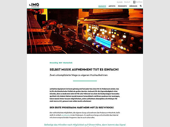 Bildschirmfoto von einer Website