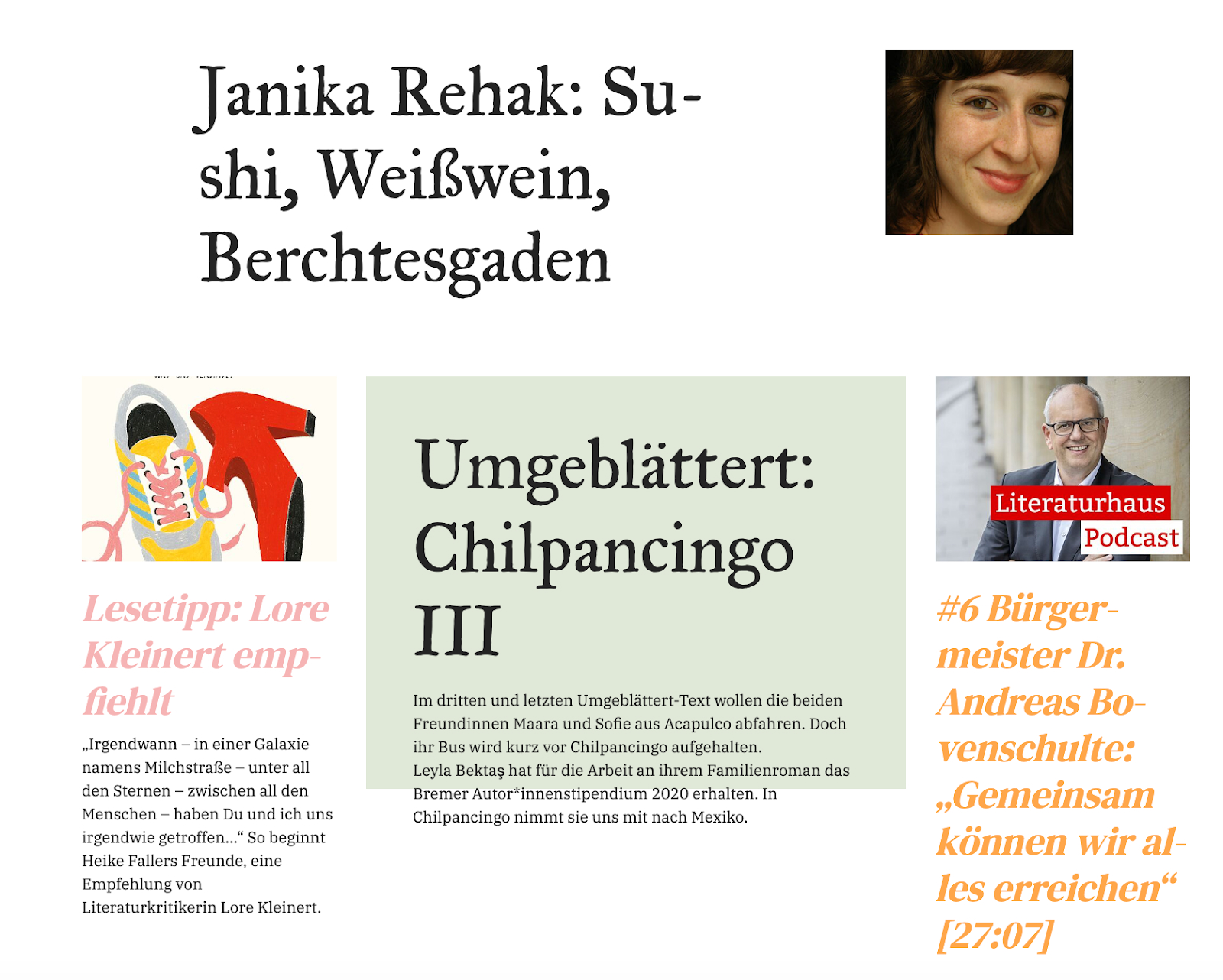 Screenshot der Lithaus-Seite