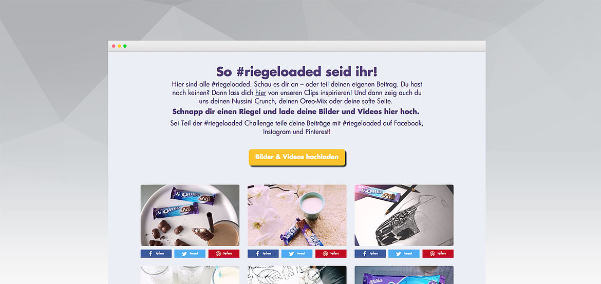Ein Screenshot von der Milka Website