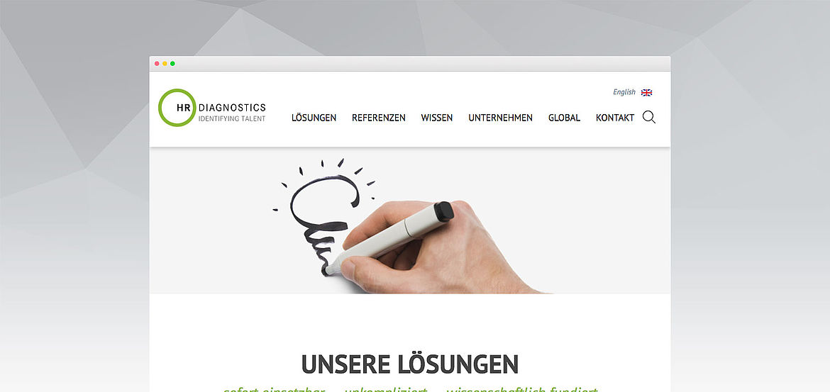 Ein Screenshot von der HRD Startseite