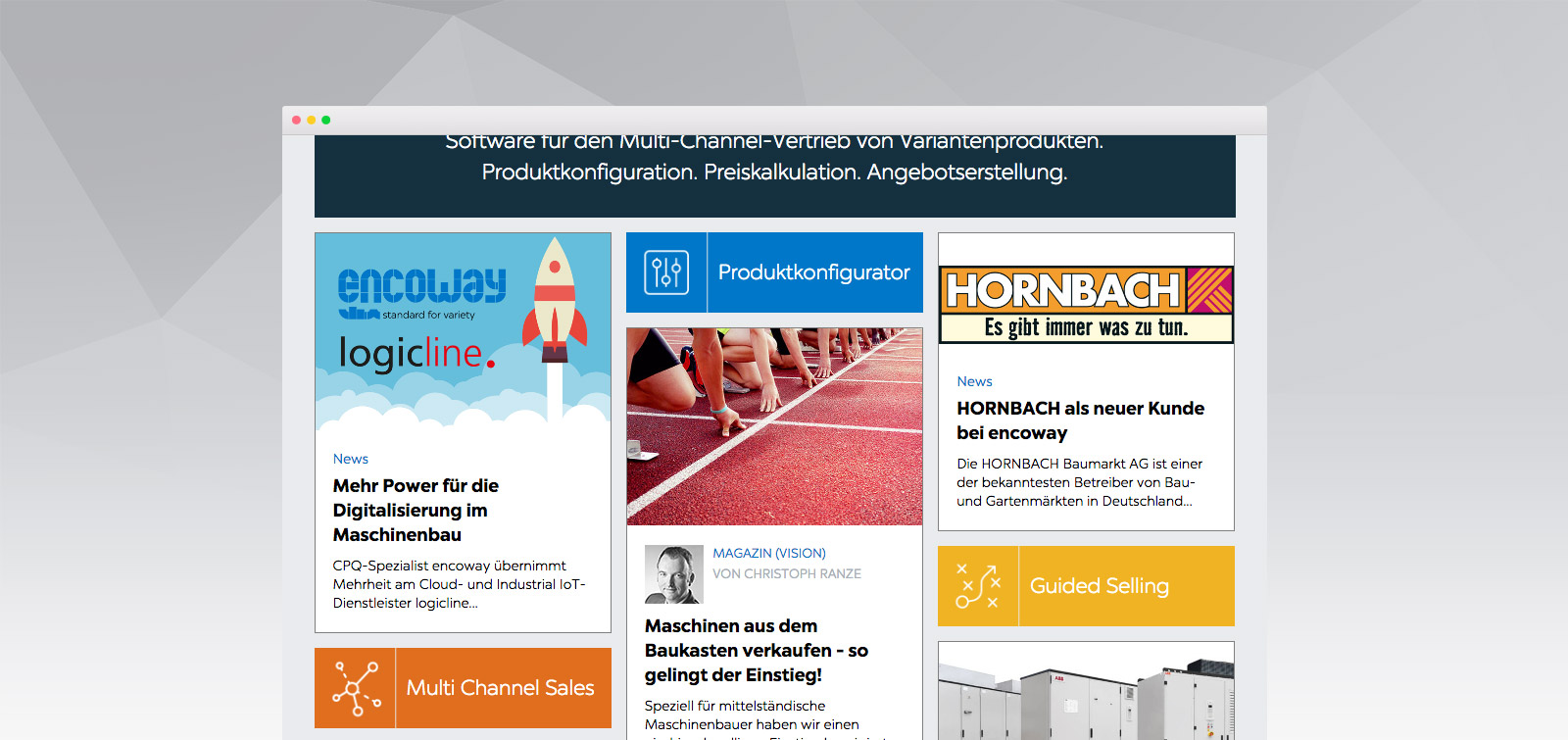 Screenshot der encoway-Seite
