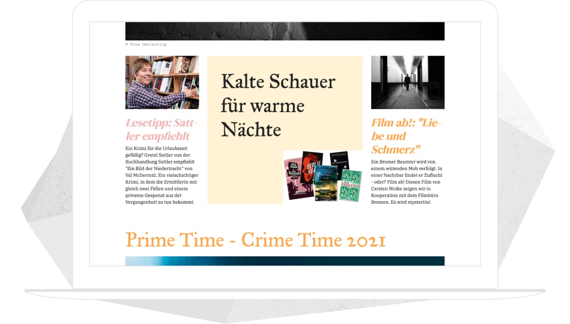 Ein Macbook, das die Website Literaturmagazin Bremen anzeigt